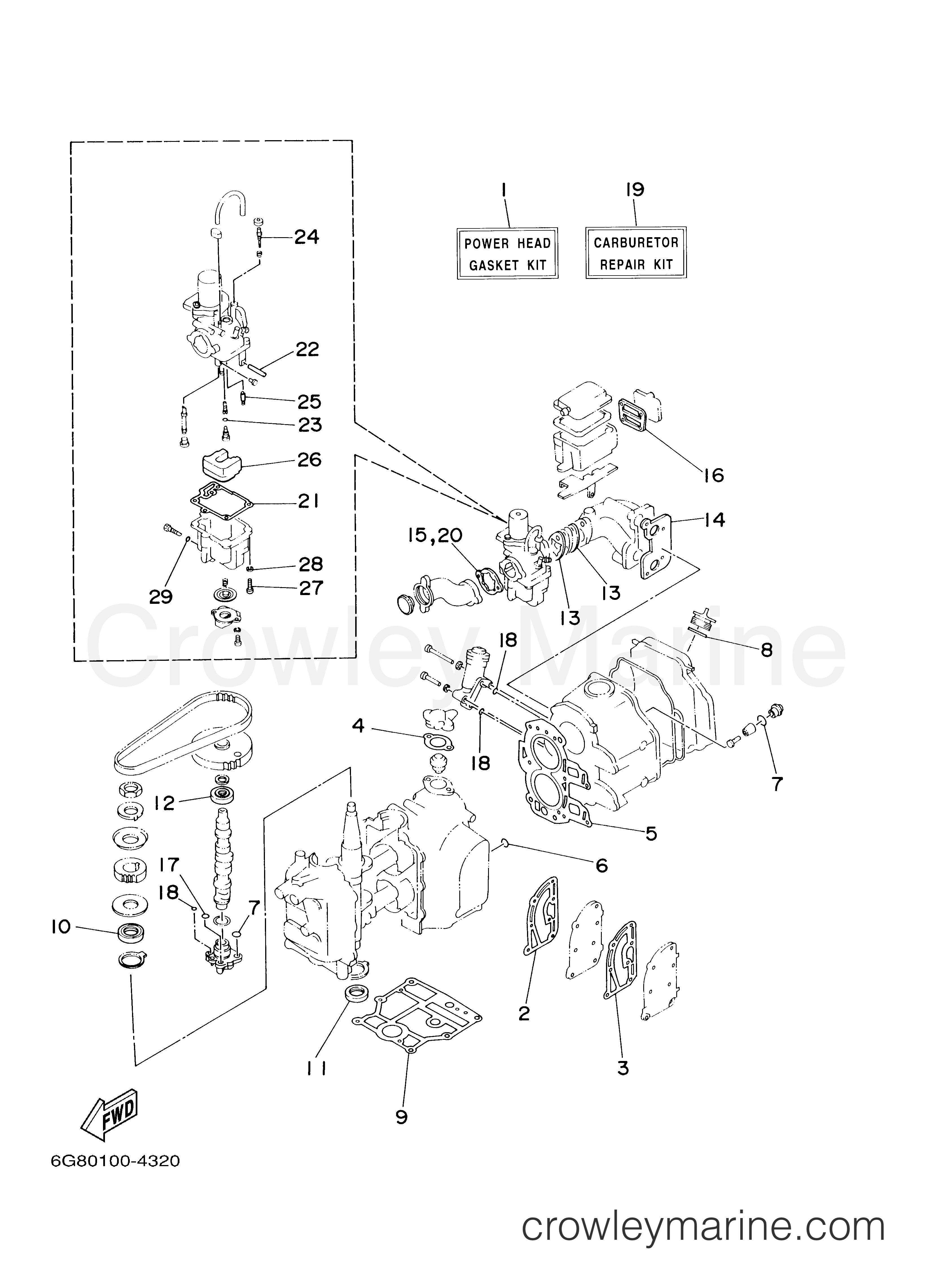 Yamaha Motors F9.9MSHB - REPAIR KIT 1