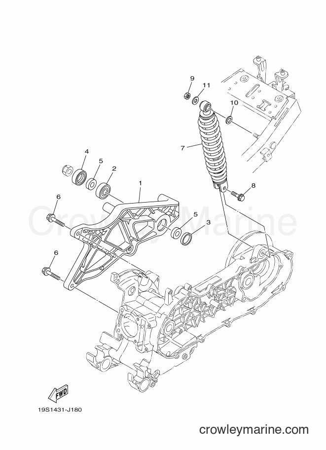 2013 Scooter AF115S - AF115S (20BB) [010] - REAR ARM & SUSPENSION