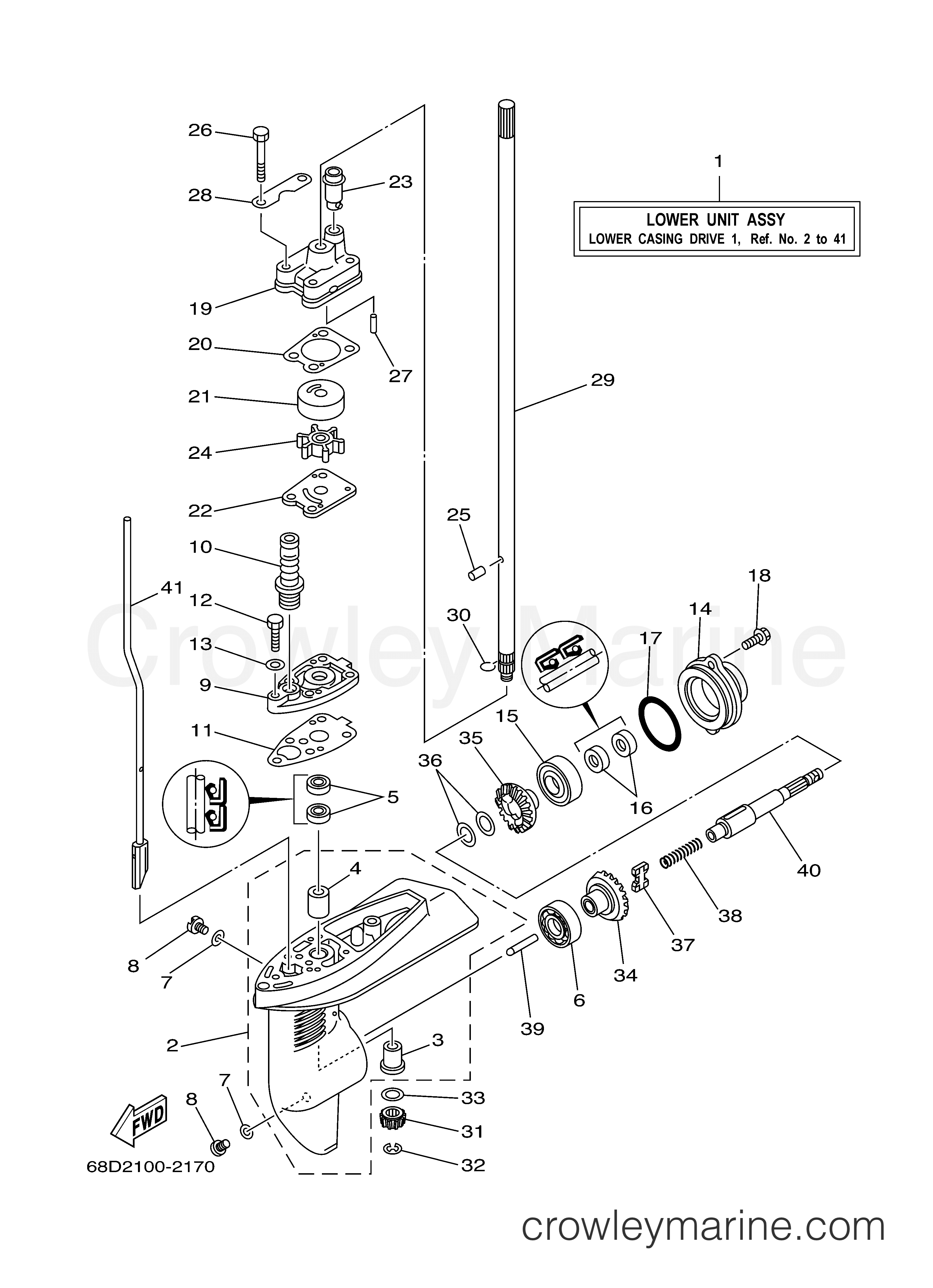 Yamaha Motors F4MLH - LOWER CASING DRIVE 1