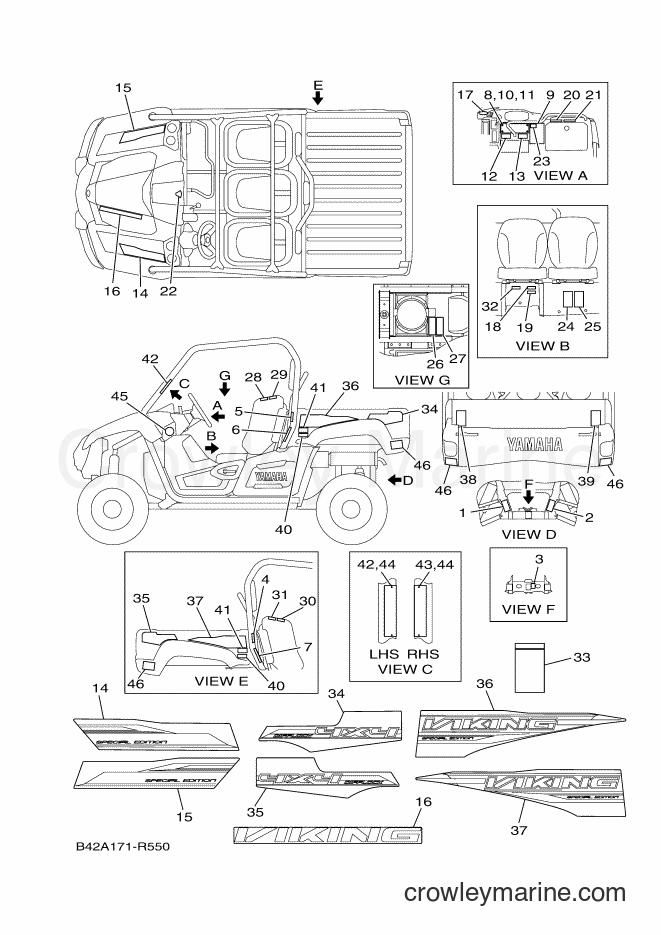 2016 ATV YXM700ES - YXM700ES (B42A) [010] - EMBLEM & LABEL 1
