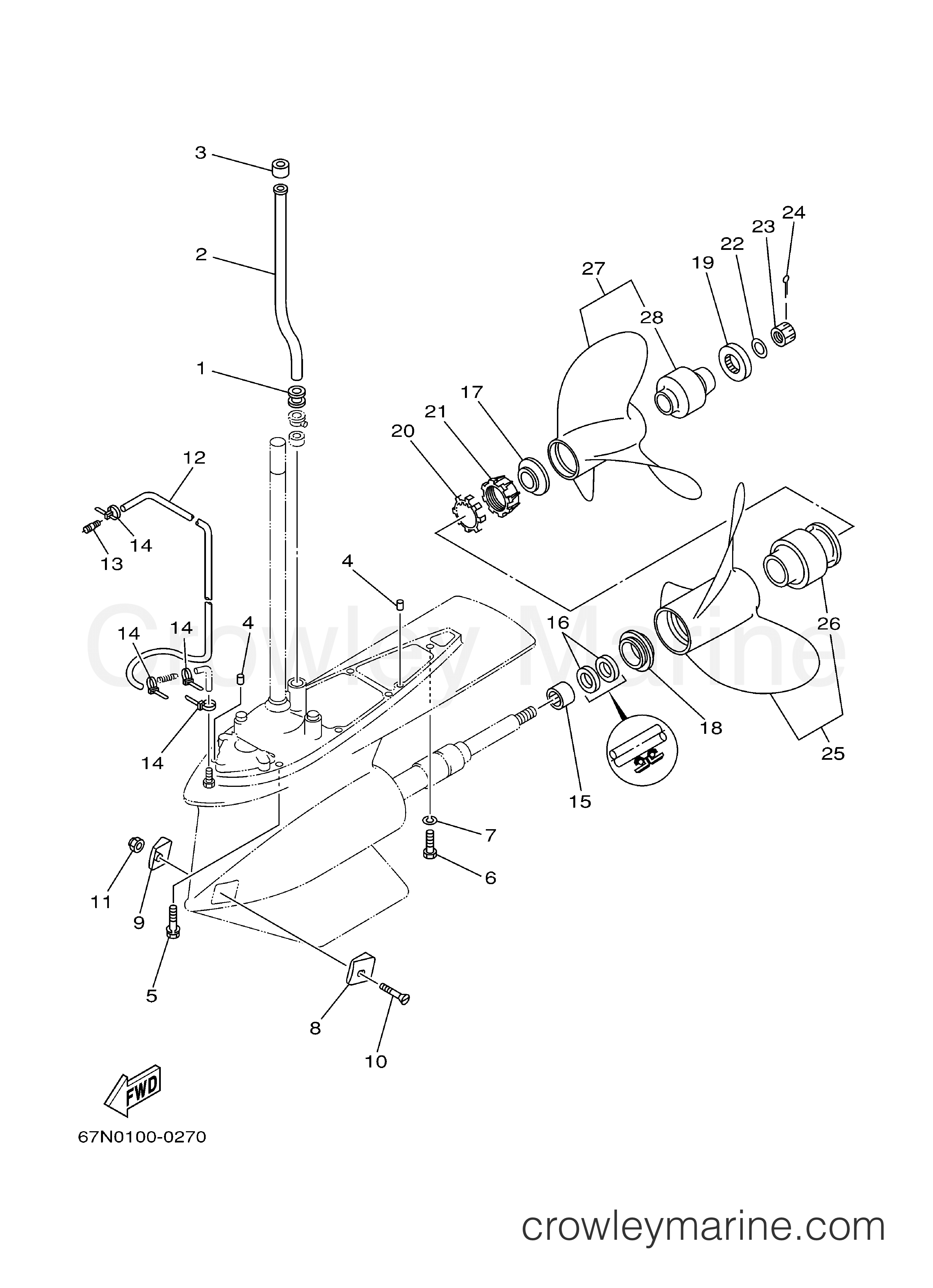 Yamaha Motors DX150TLRZ - LOWER CASING DRIVE 2B