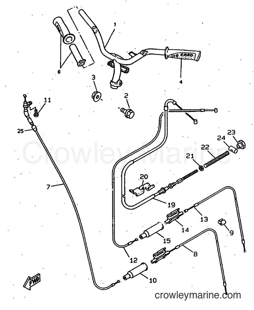 1997 Scooter CW50RS - CW50RS (4TD8) [999] - STEERING HANDLE & CABLE