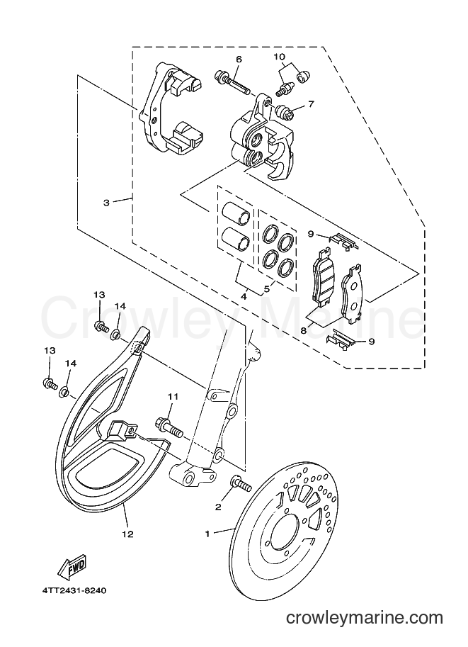 1998 Scooter JZ120B - JZ120B (4TT2) [010] - FRONT BRAKE CALIPER