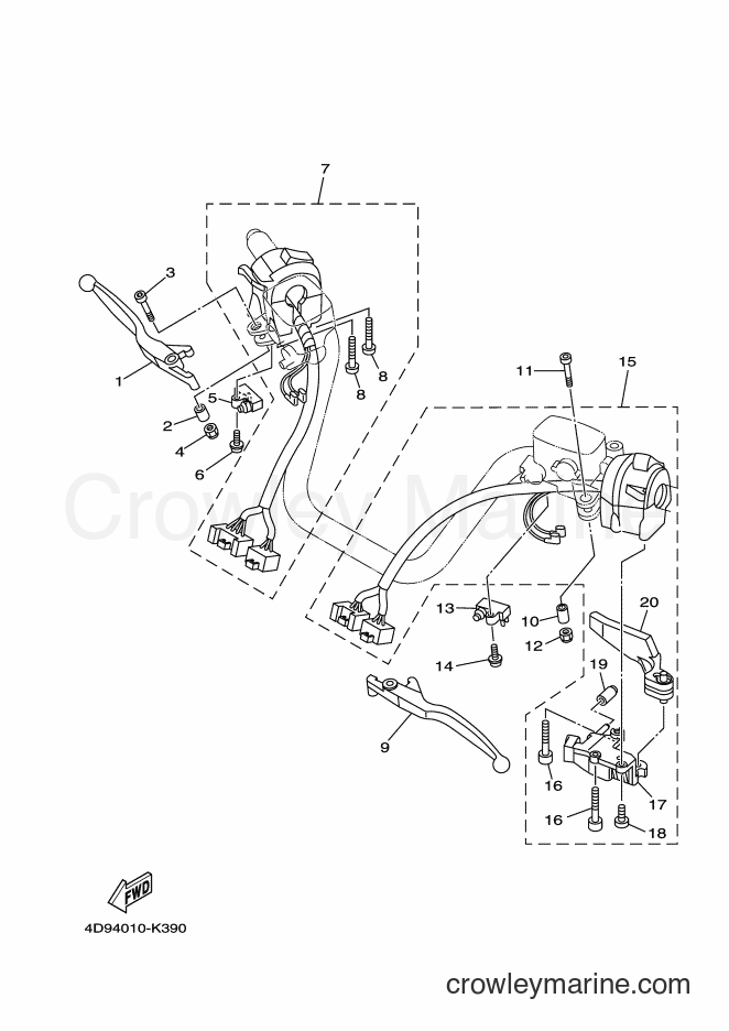 Yamaha Motors YP250 (4D94) [010] - HANDLE SWITCH & LEVER
