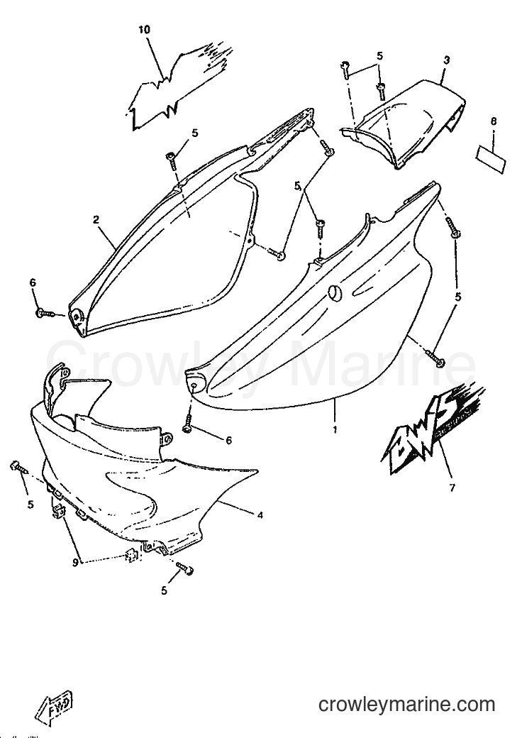 1996 Scooter CW50RS - CW50RS (4YA1) [999] - SIDE COVER