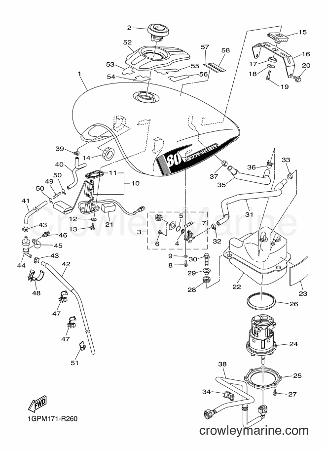 2016 Cruiser XVS1300CU - XVS1300CU (1GPM) [010] - FUEL TANK