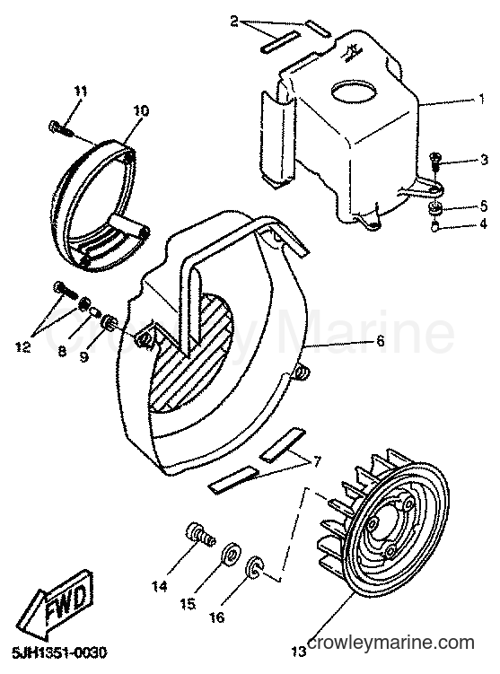 2001 Scooter EW50 - EW50 (5JH3) [040] - AIR SHROUD & FAN