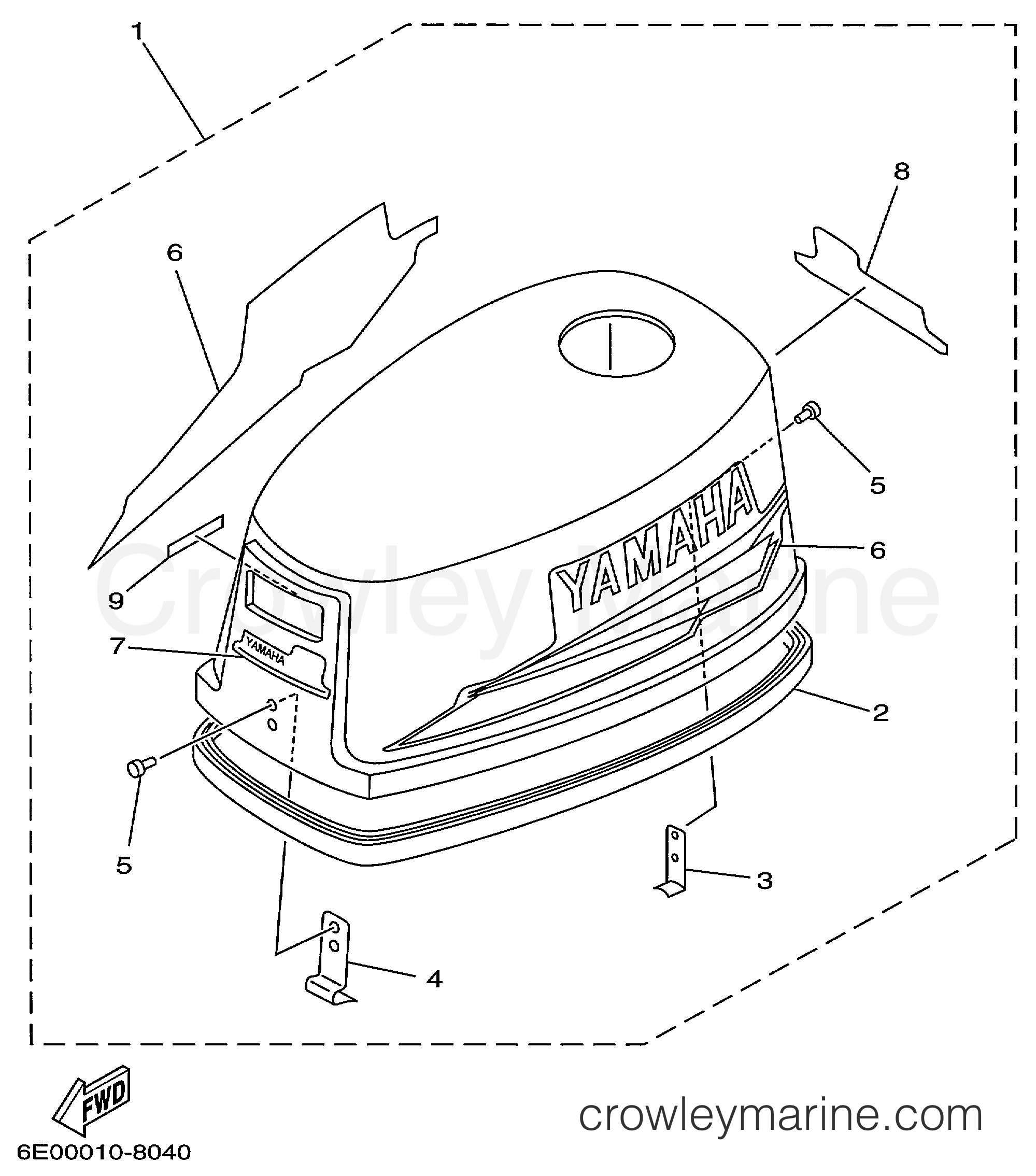Yamaha Motors 5MSHX - TOP COWLING