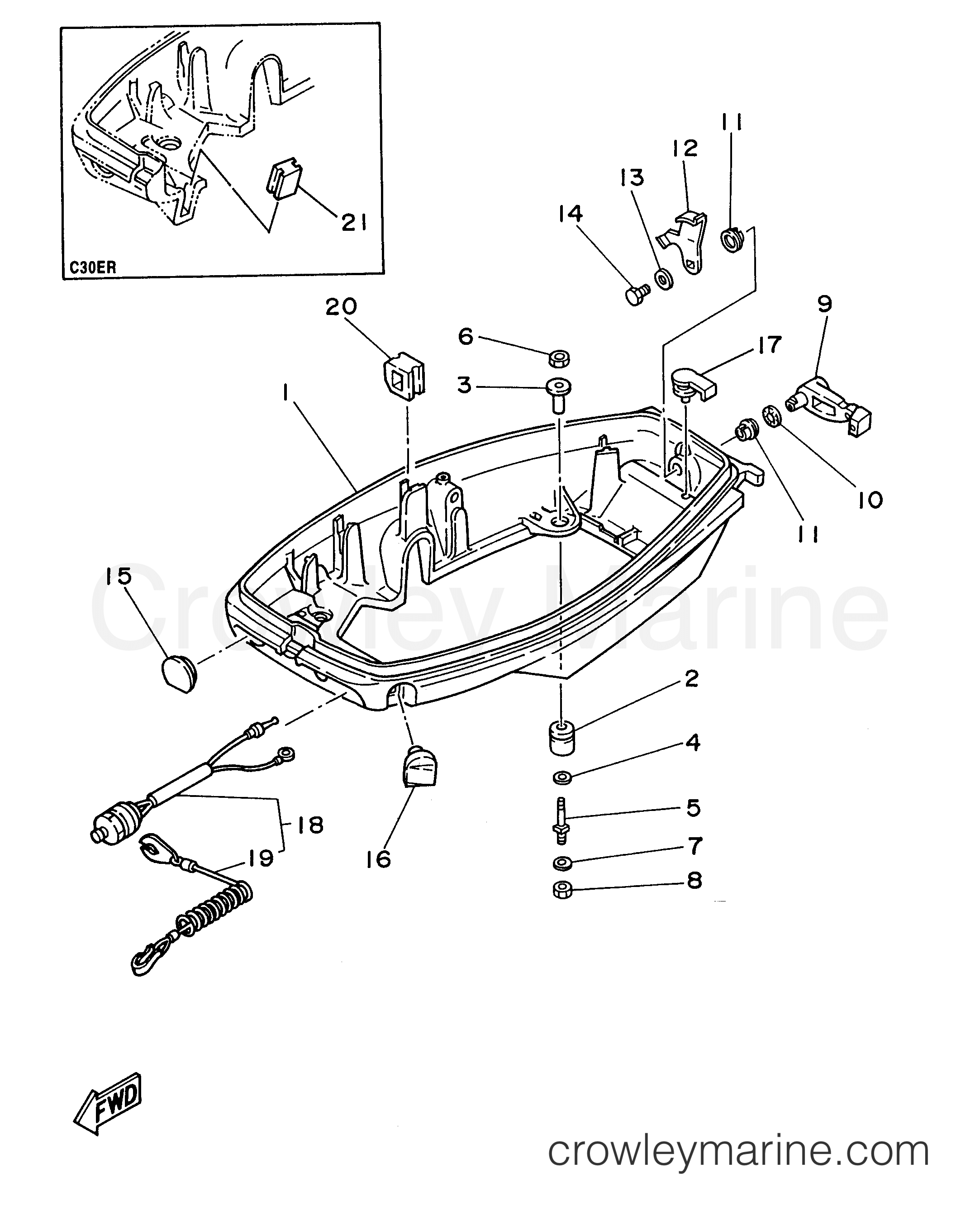Yamaha Motors C30ELRU - BOTTOM COWLING