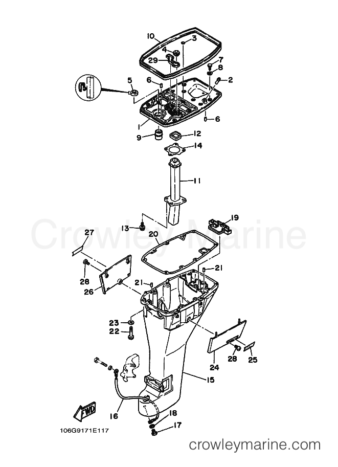 Yamaha Motors F9.9B (6G90) [010] - UPPER CASING