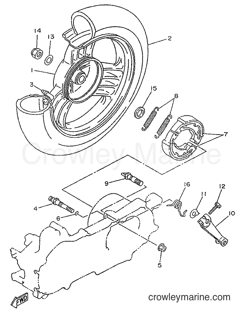 1996 Scooter YA50R - YA50R (4PC6) [999] - REAR WHEEL