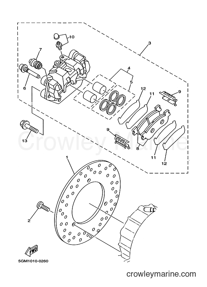 2003 Scooter YP250 - YP250 (5SJ9) [070] - REAR BRAKE CALIPER