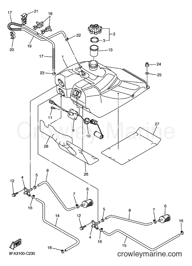 2004 Snowmobile RX10MS - RX10MS (8EV3) [020] - FUEL TANK