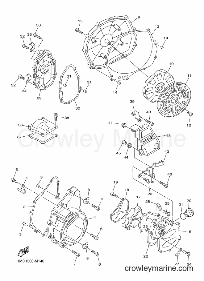 Yamaha Motors FJR1300AS (1MD2) [010] - CRANKCASE COVER 1