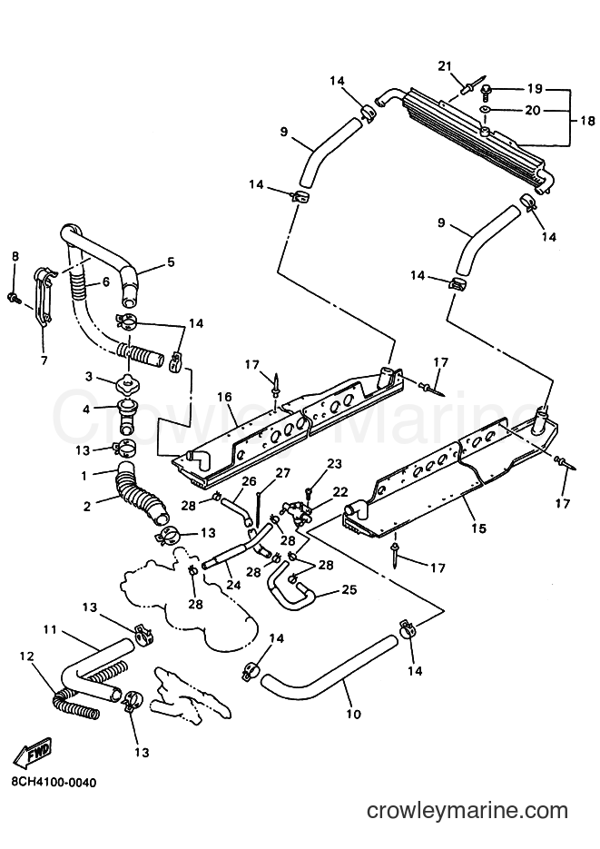 2000 Snowmobile SX600R - SX600R (8EA2) [030] - RADIATOR & HOSE