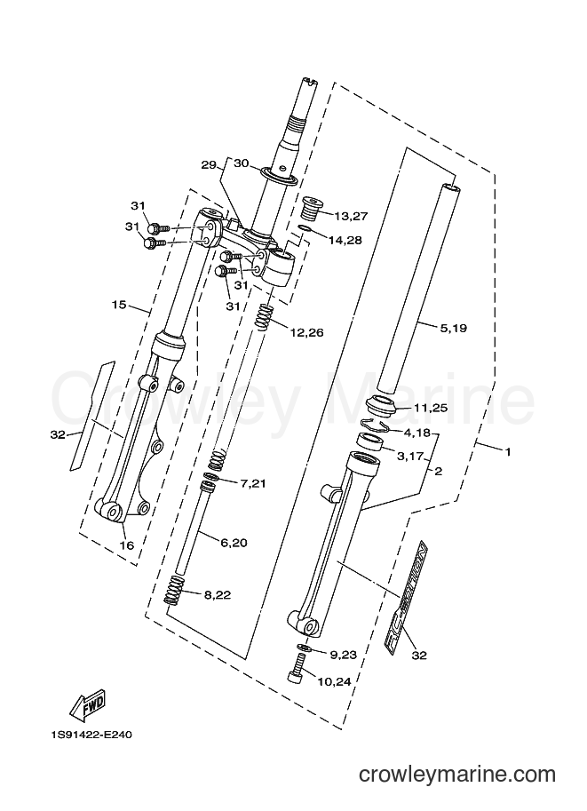 Yamaha Motors T135SE (1S91) [010] - FRONT FORK