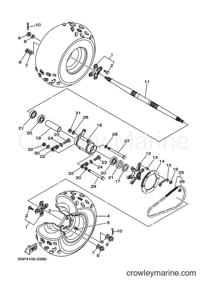 2003 ATV YF350X - YF350X (5NF8) [030] - REAR WHEEL