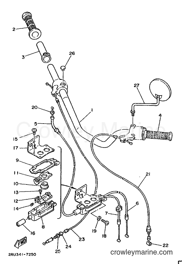 Yamaha Motors FS1 (2RU) [999] - STEERING HANDLE & CABLE