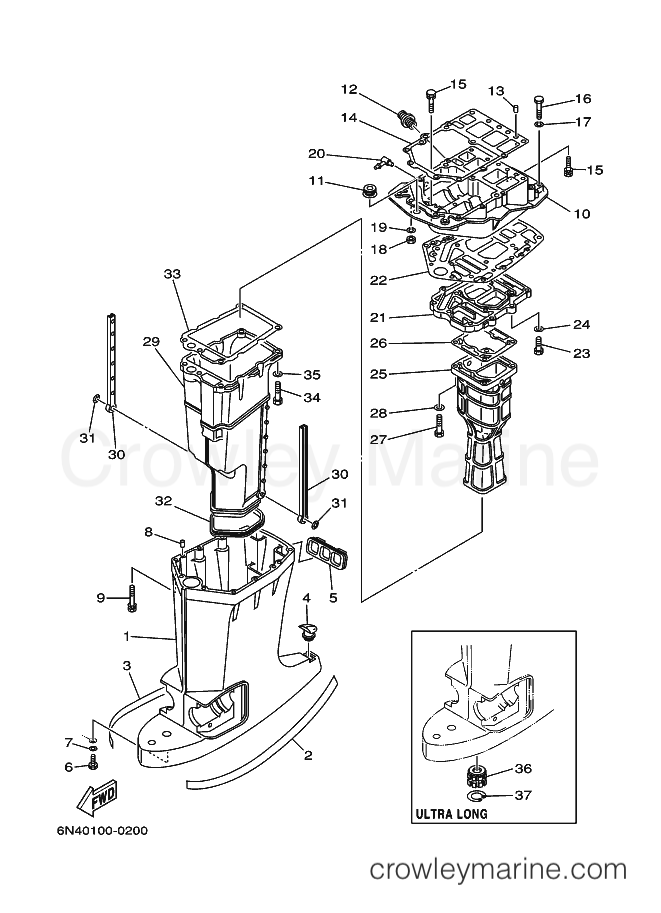 Yamaha Motors 115TLR (6N6) [070] - UPPER CASING