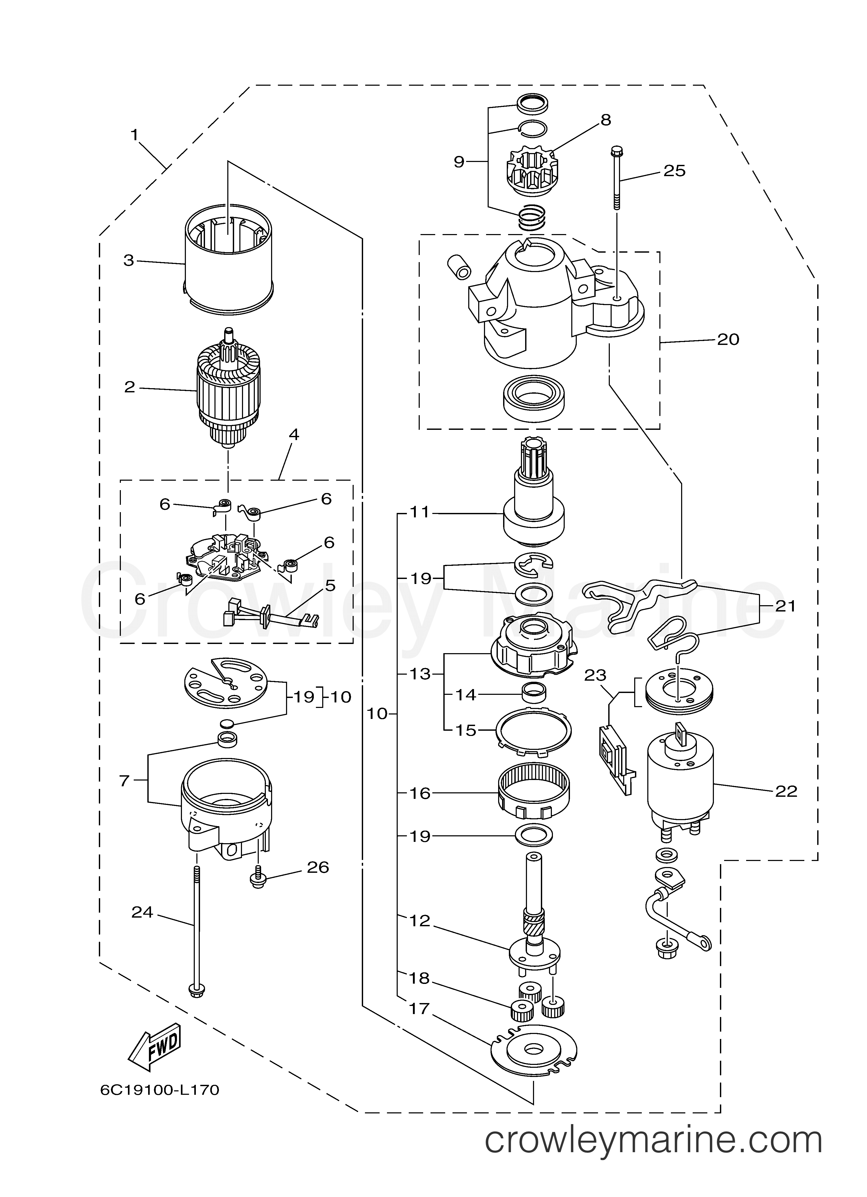Yamaha Motors F70LA - STARTING MOTOR