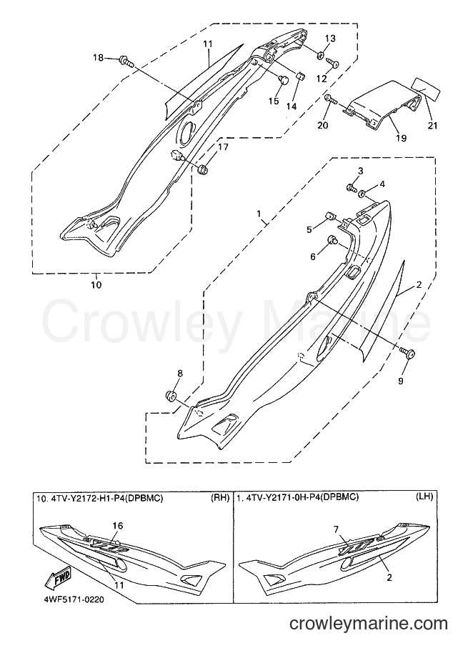 Yamaha Motors YZF600R (4WF5) [010] - SIDE COVER