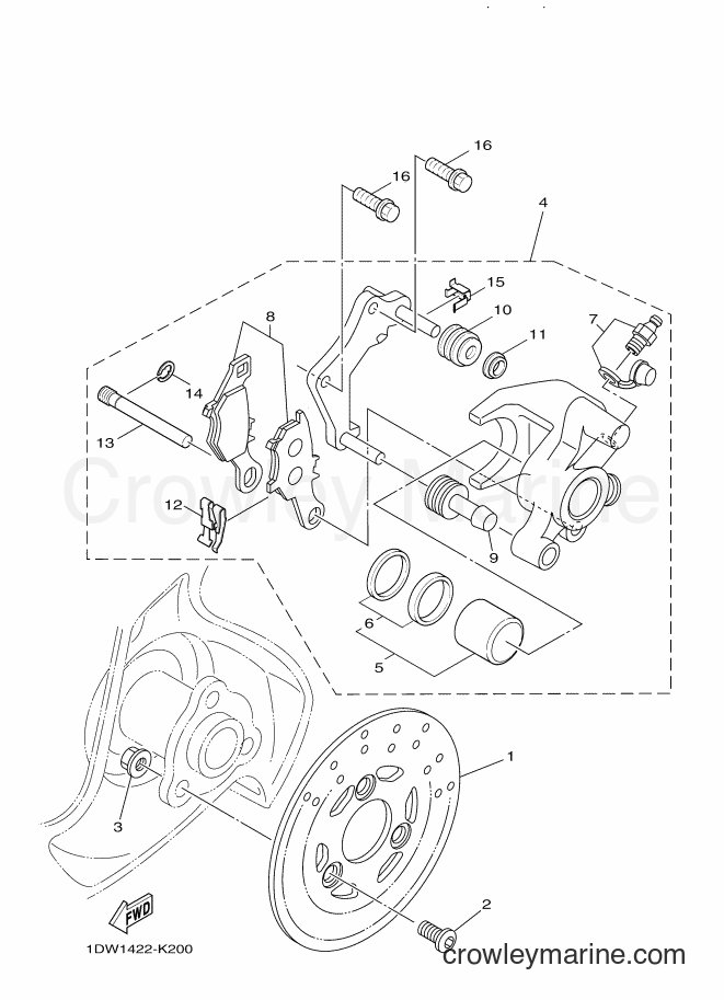 Yamaha Motors XC100N (1DW2) [010] - FRONT BRAKE CALIPER