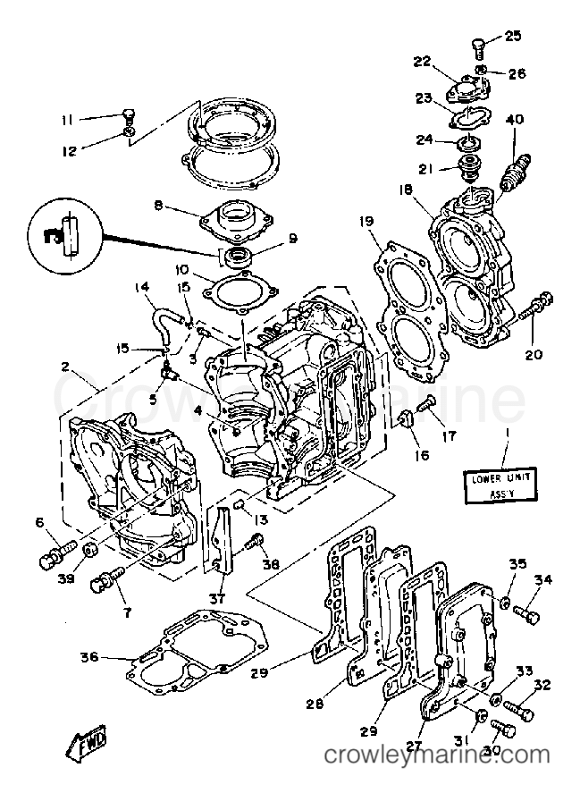 Yamaha Motors C25MSHQ - CYLINDER CRANKCASE