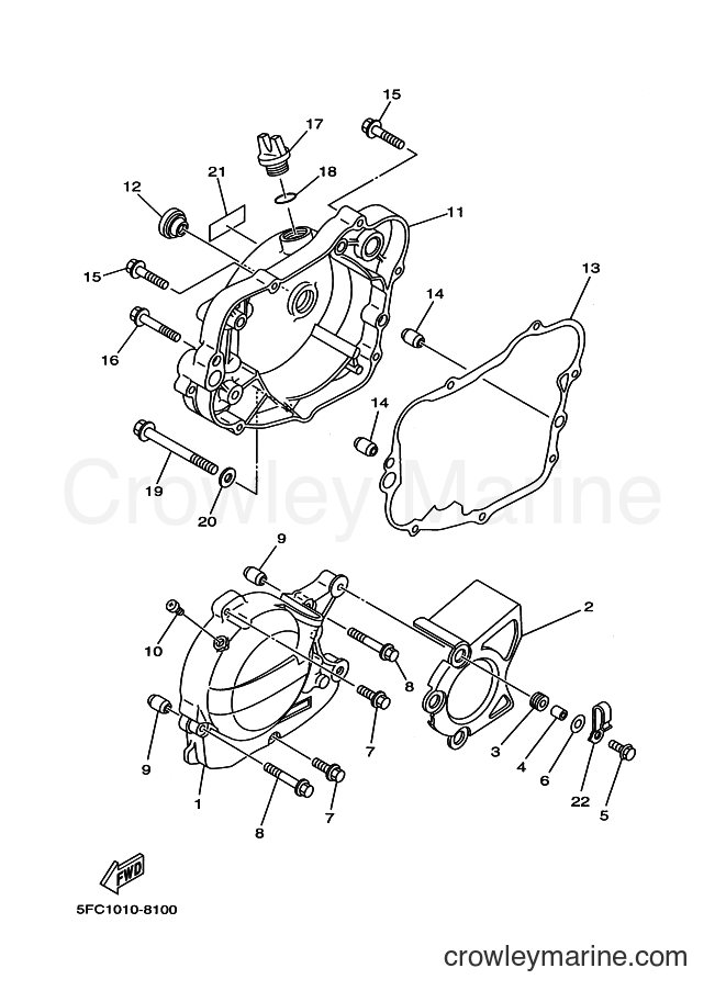 2000 Scooter DT50LC - DT50LC (3UN7) [010] - CRANKCASE COVER 1
