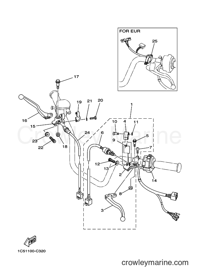 Yamaha Motors YFM125A (1C5P) [010] - HANDLE SWITCH & LEVER