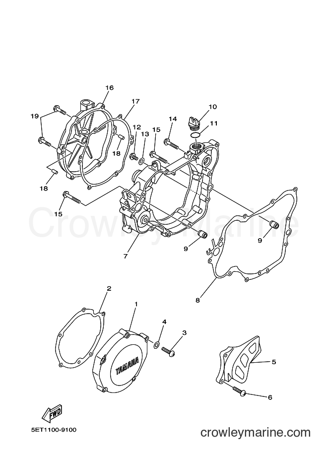 2000 Dirt Bike YZ125 - YZ125 (5HD2) [010] - CRANKCASE COVER 1
