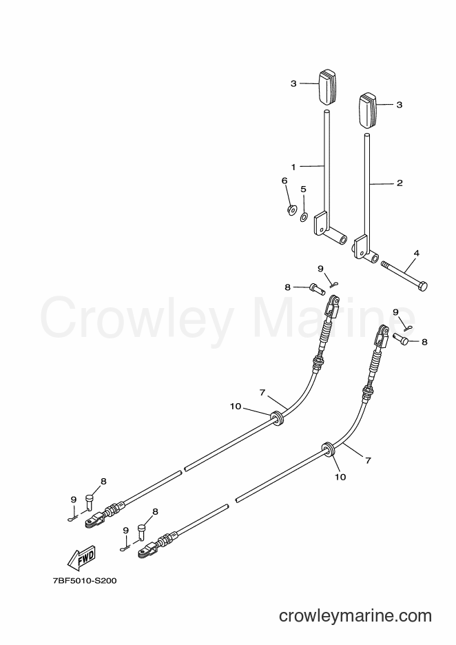 Yamaha Motors YT1380 (7BE3) [010] - CONTROL CABLE