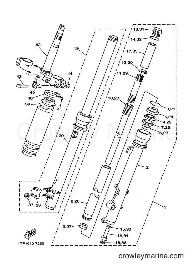 1999 Dirt Bike DT230 - DT230 (4TP3) [010] - FRONT FORK