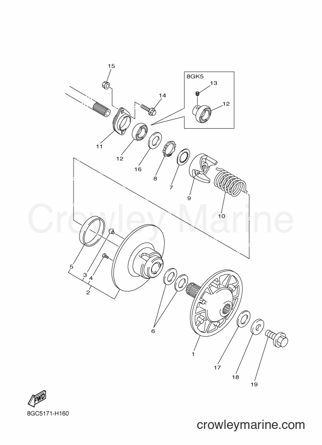 2009 Snowmobile RPZ50 - RPZ50 (8GC5) [020] - SECONDARY SHEAVE
