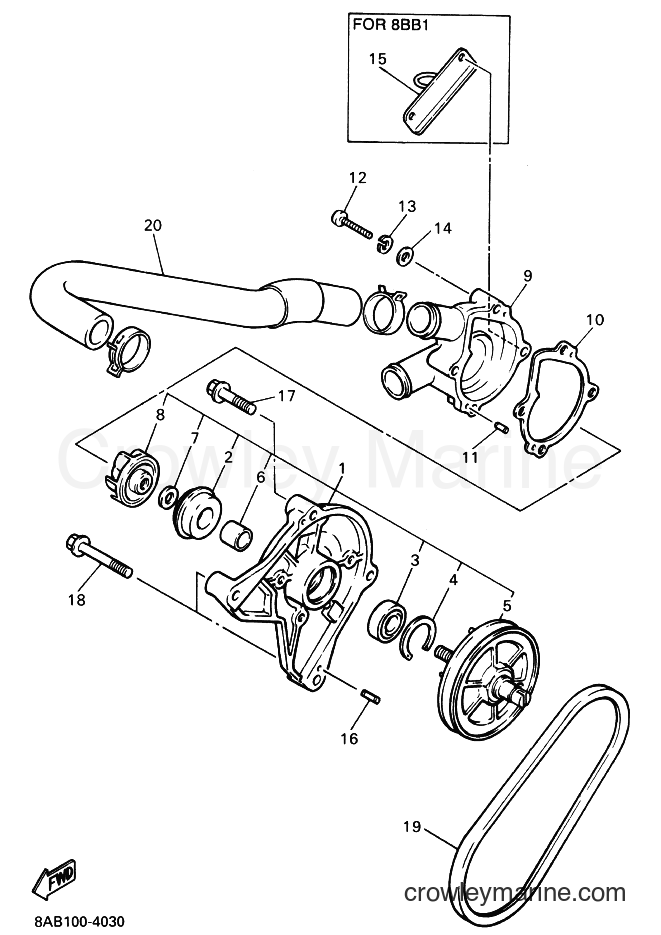 1994 Snowmobile VX500 - VX500 (8AB1) [030] - WATER PUMP
