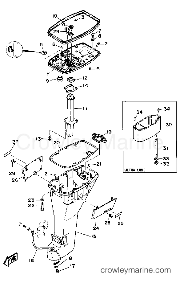 Yamaha Motors FT9.9ELD - UPPER CASING