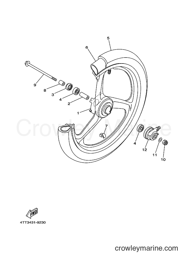 1999 Scooter JZ120F - JZ120F (4TT3) [010] - FRONT WHEEL
