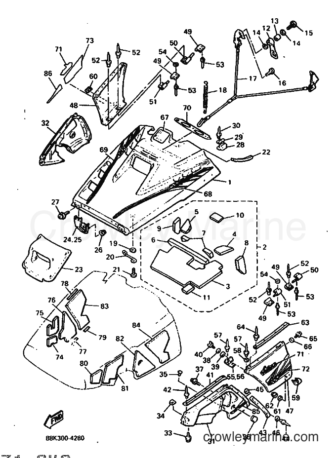 1994 Snowmobile VT480TF - VT480TF (88K4) [010] - SHROUD