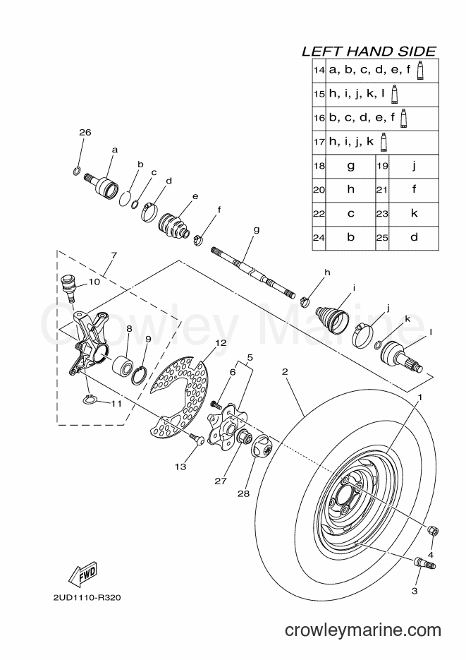 Yamaha Motors YFM700FWAD (2UD2) [010] - FRONT WHEEL