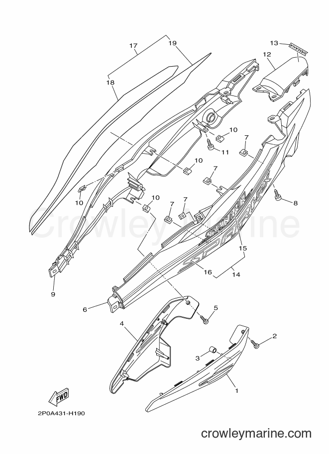 2009 Scooter T110S - T110S (2P0A) [010] - SIDE COVER