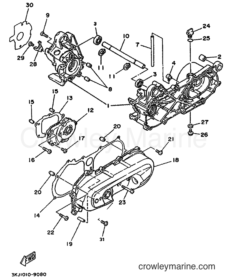 1994 Scooter YE50 - YE50 (4FW4) [999] - CRANKCASE