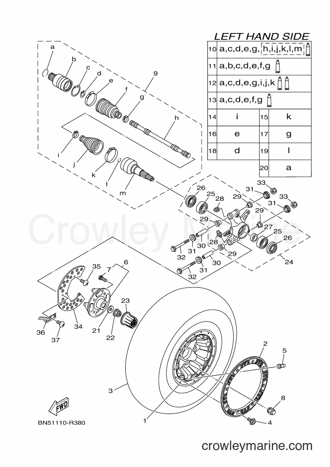 2017 ATV YXE700ES - YXE700ES (BN45) [010] - REAR WHEEL