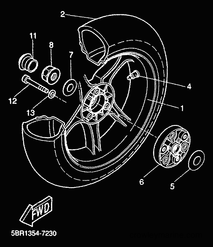 2000 Scooter YQ50 - YQ50 (5HEK) [010] - REAR WHEEL