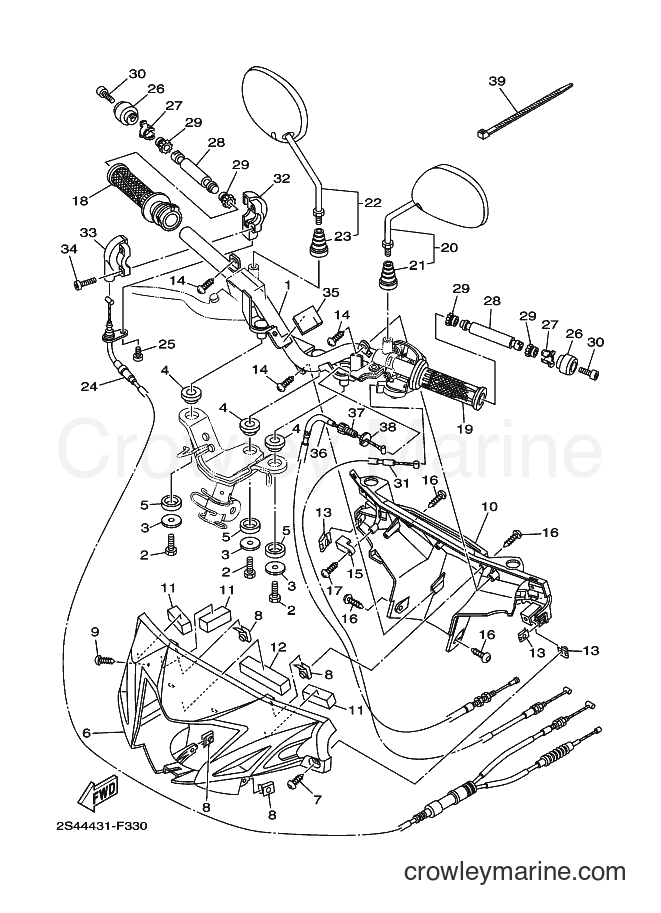 Yamaha Motors LBA-135ED (5YP5) [010] - STEERING HANDLE & CABLE