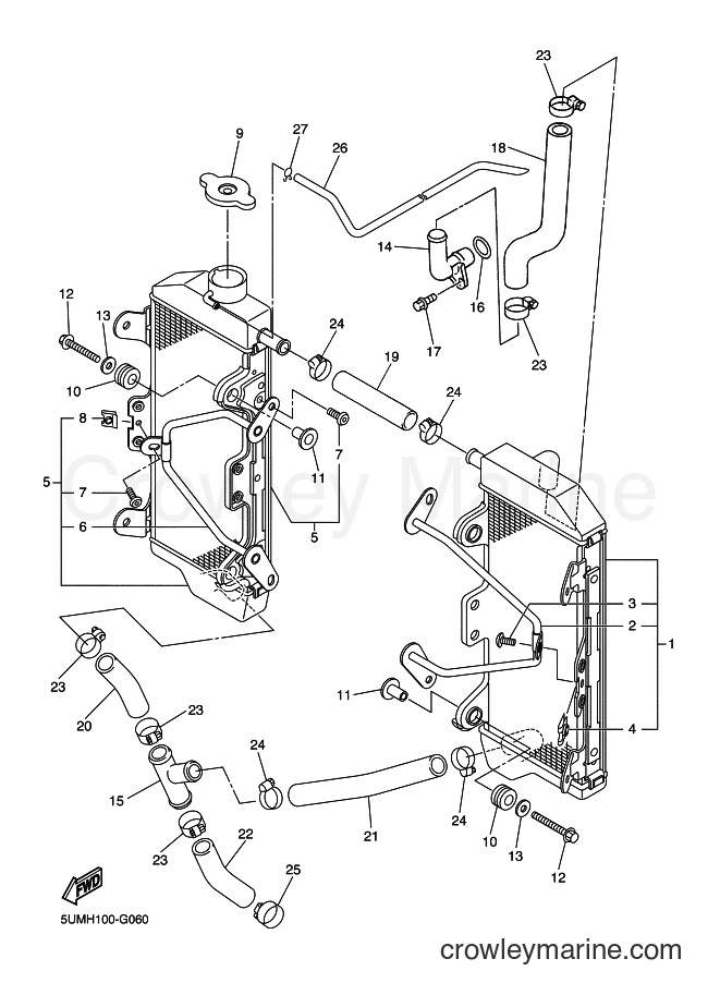 2011 Dirt Bike WR250F - WR250F (1HC2) [010] - RADIATOR & HOSE