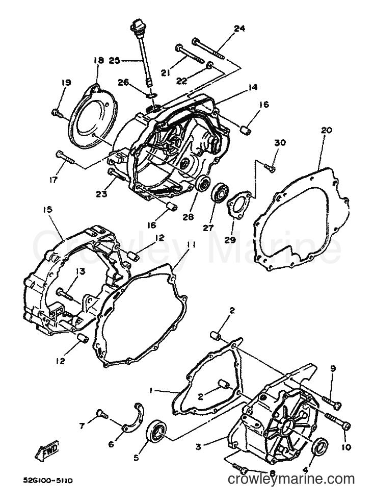 1984 ATV YFM200 - YFM200 (52H) [999] - CRANKCASE COVER 1