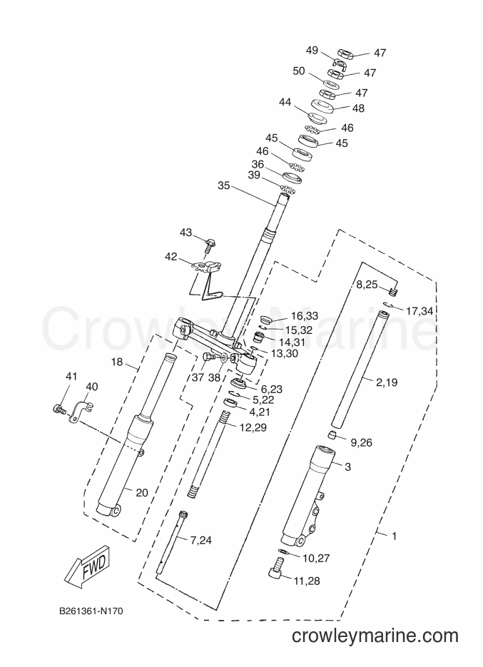 Yamaha Motors YN50FMU (B261) [010] - FRONT FORK
