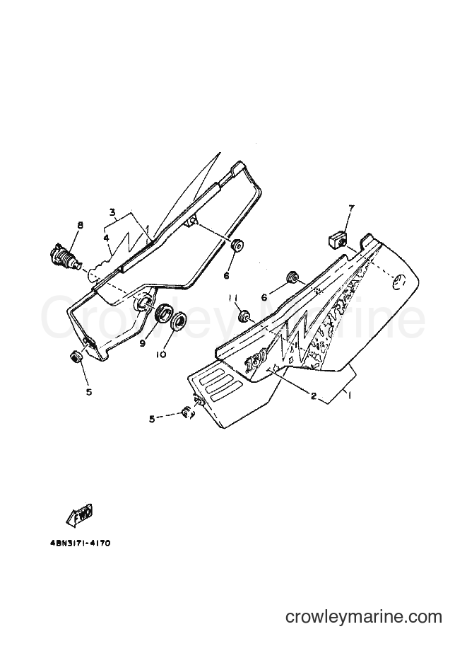 1994 Dirt Bike RT180E - RT180E (4BN3) [010] - SIDE COVER