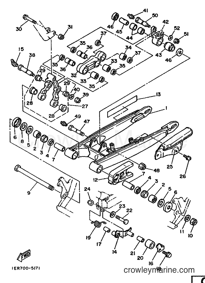 1988 Dirt Bike TY250 - TY250 (59N) [99A] - REAR ARM