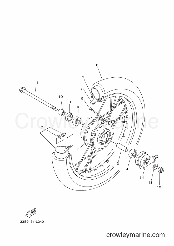 2012 Scooter AL125 - AL125 (33SB) [010] - FRONT WHEEL FOR SPOKE WHEEL