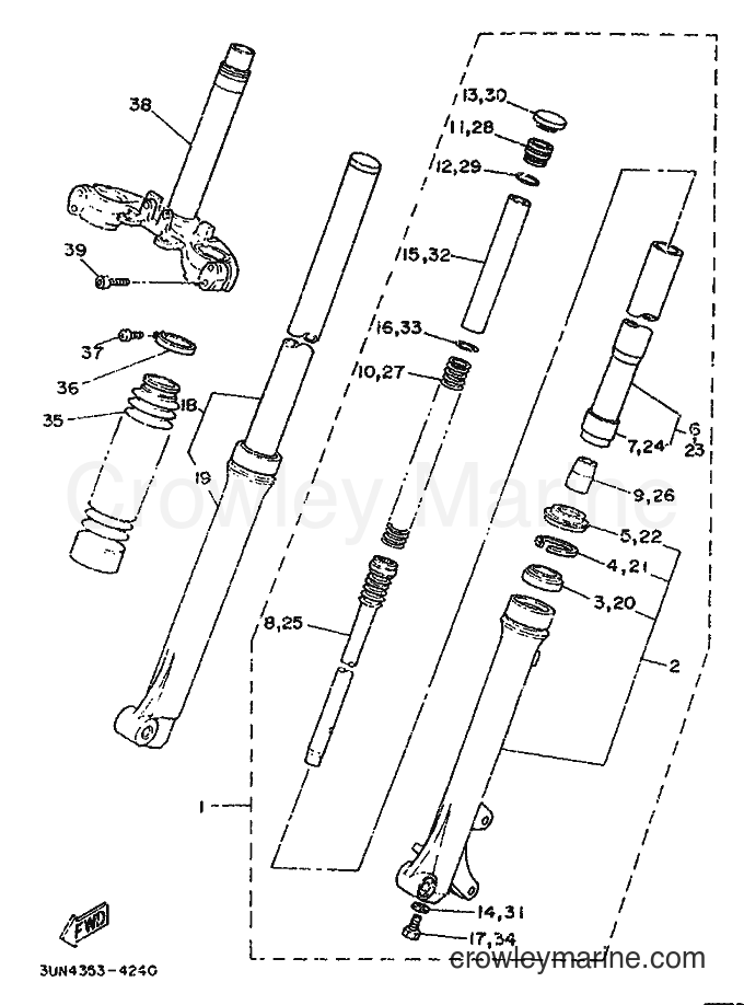 1994 Scooter DT50LC - DT50LC (3UN4) [999] - FRONT FORK